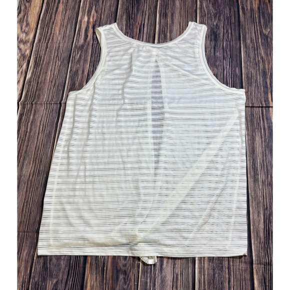 Lululemon Meet Halfway Tank Top Womens Striped White 8 Open Back Tie Back - Picture 1 of 12
